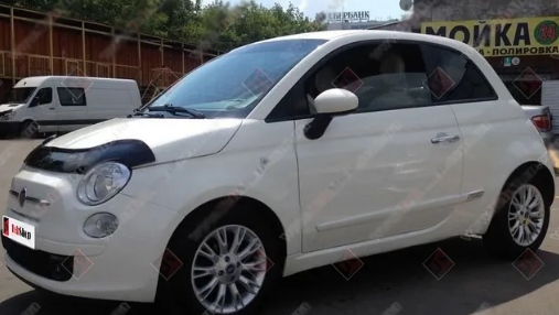 Дефлектор капота (мухобойка) Fiat 500 с 2007 г.в. (Фиат 500) Вип Тюнинг